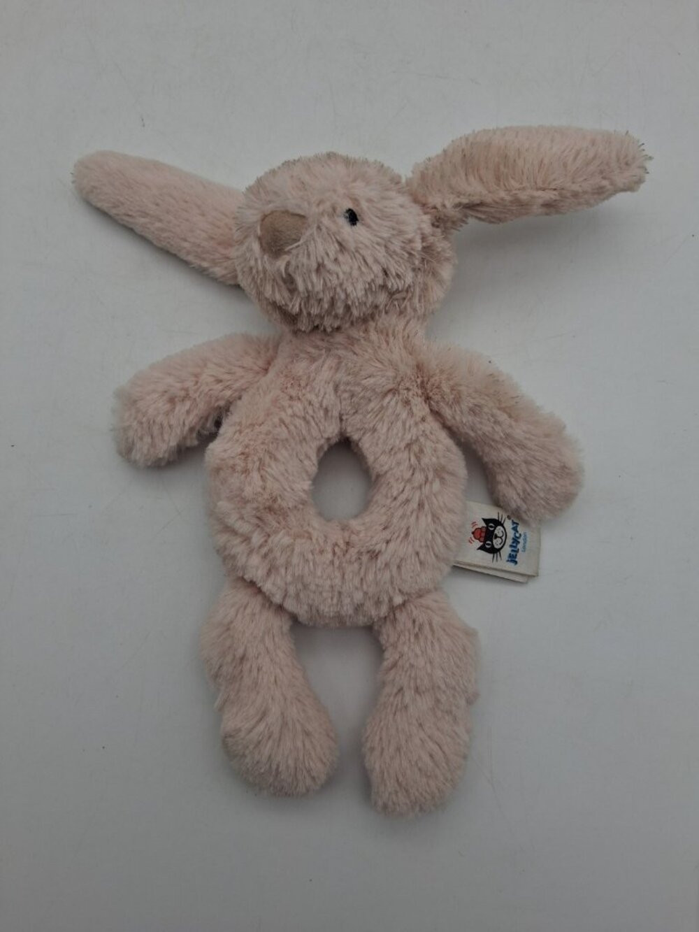 Jellycat Bashful Blush Bunny Ring Rattle Rabbit Tan Plush Baby Lovey
